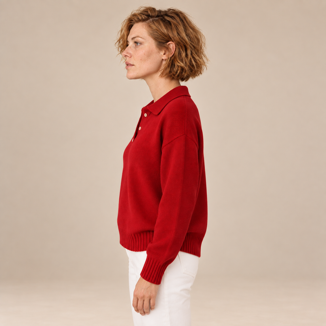 Polotrui voor dames met kraag en knoopsluiting