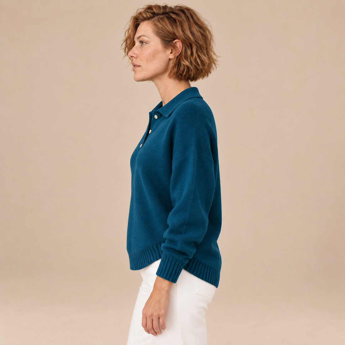 Polotrui voor dames met kraag en knoopsluiting