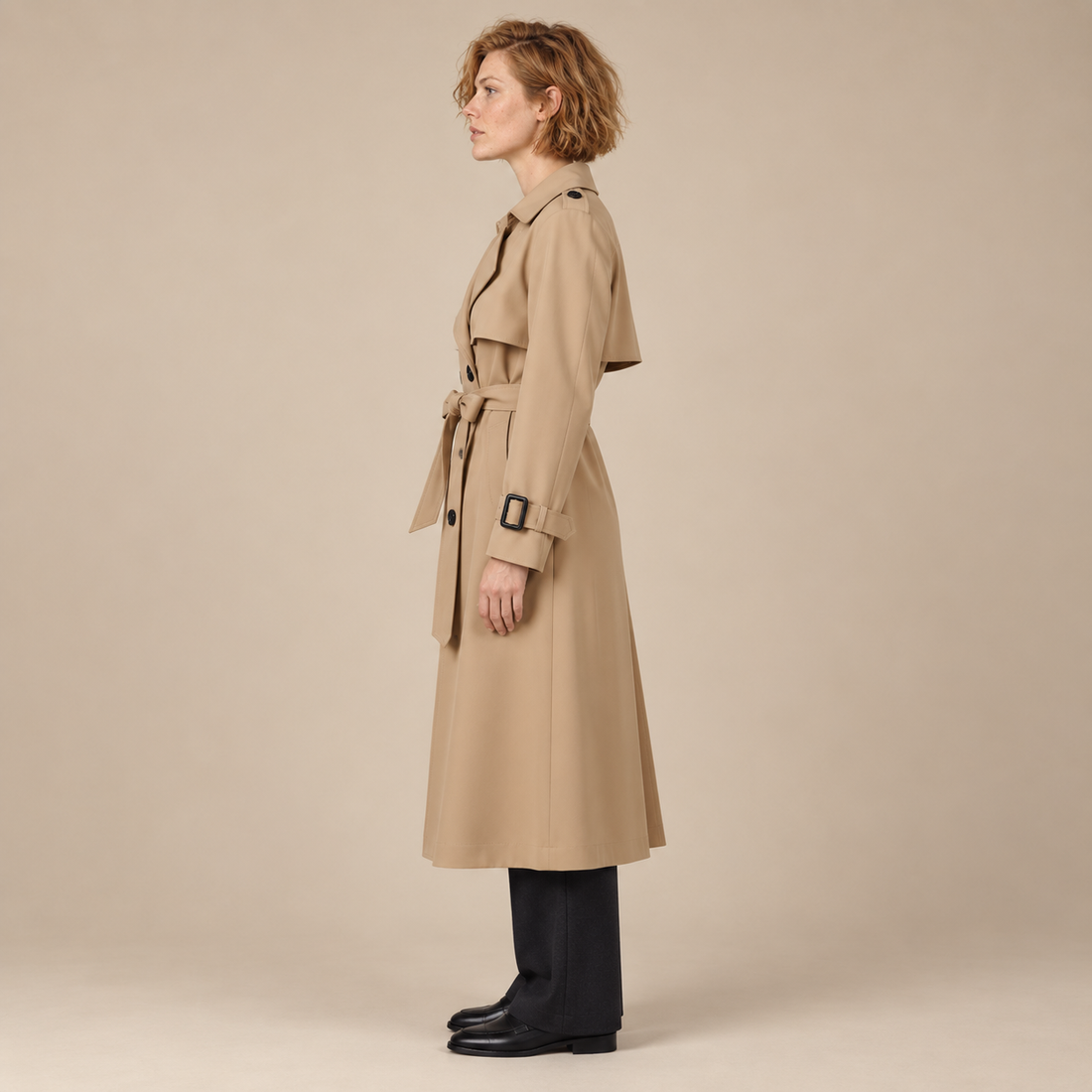 Klassieke trenchcoat voor dames met ceintuur