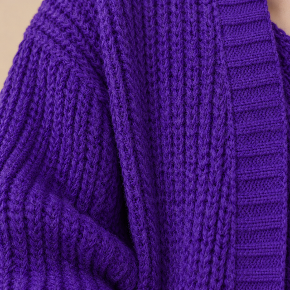 Oversized open vest voor dames met ballonmouwen