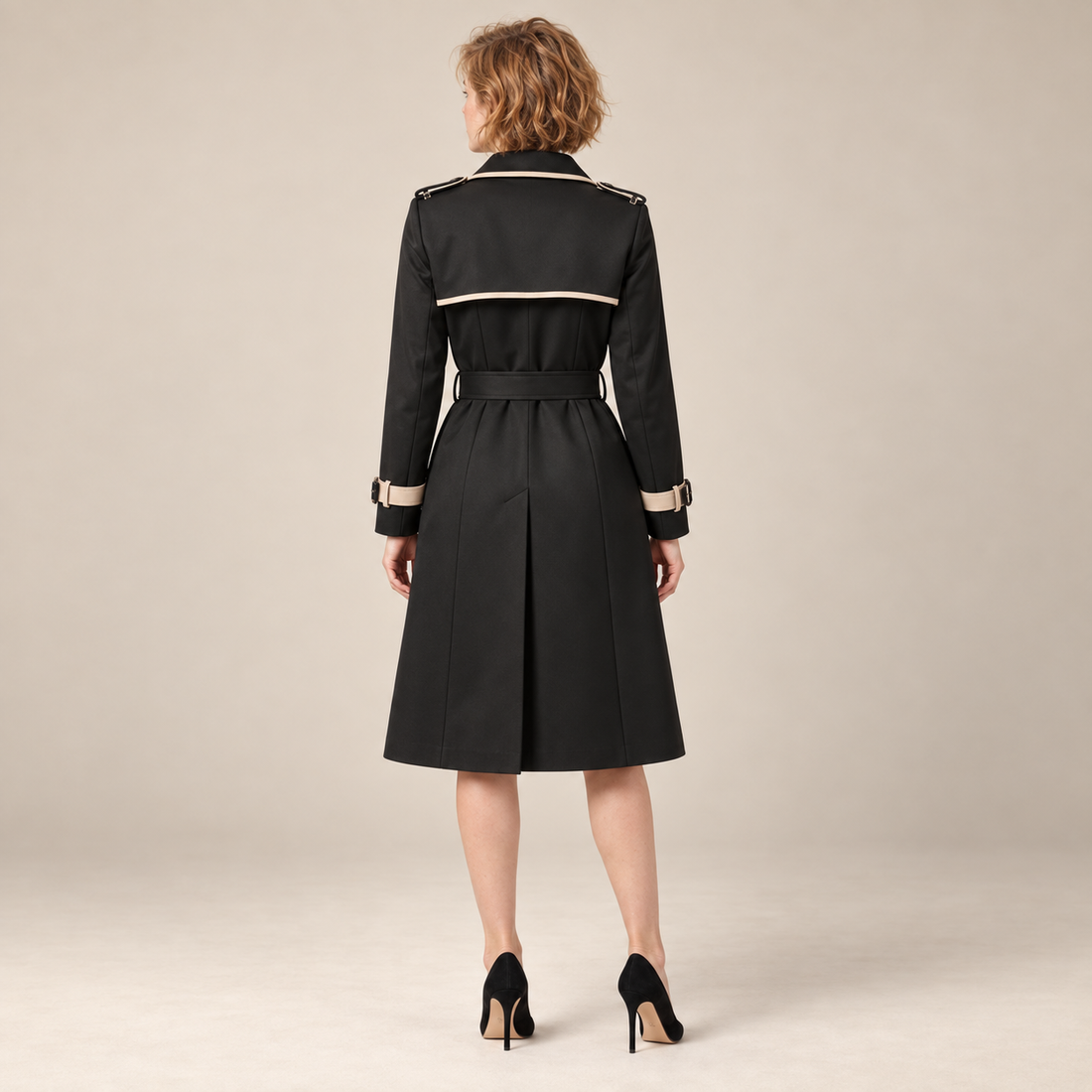 Trenchcoat voor dames met ceintuur en gestructureerd oppervlak