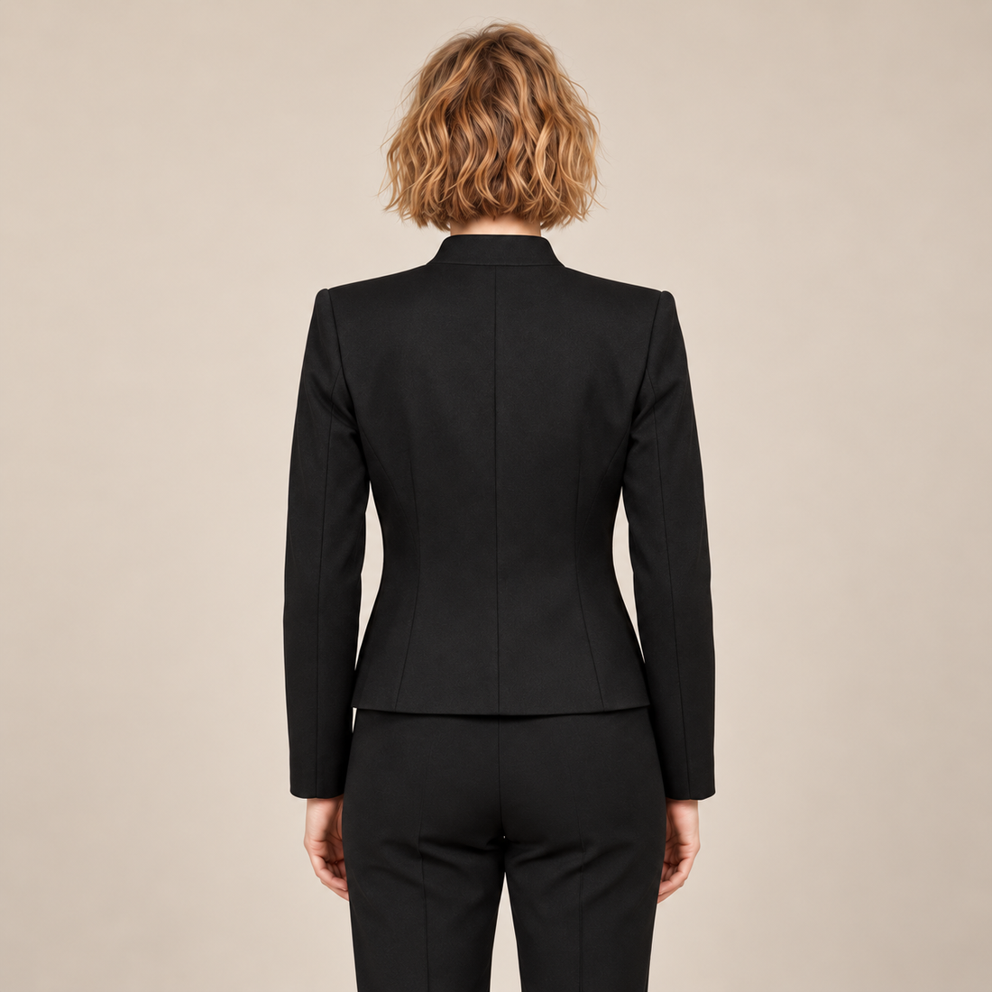 Damesblazer met opstaande kraag en knoopdetails
