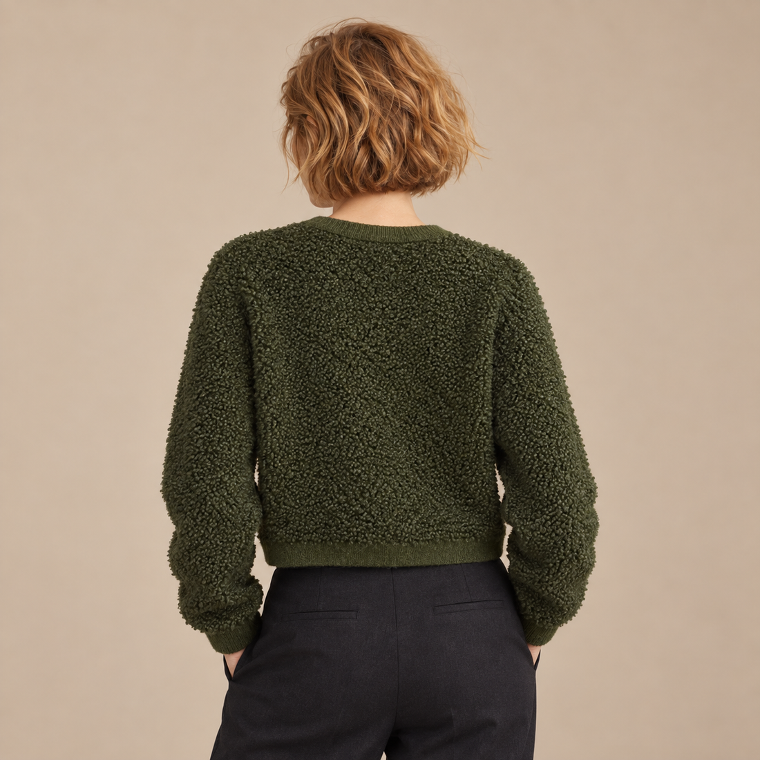 Gestructureerd vestjasje voor dames met knoopsluiting