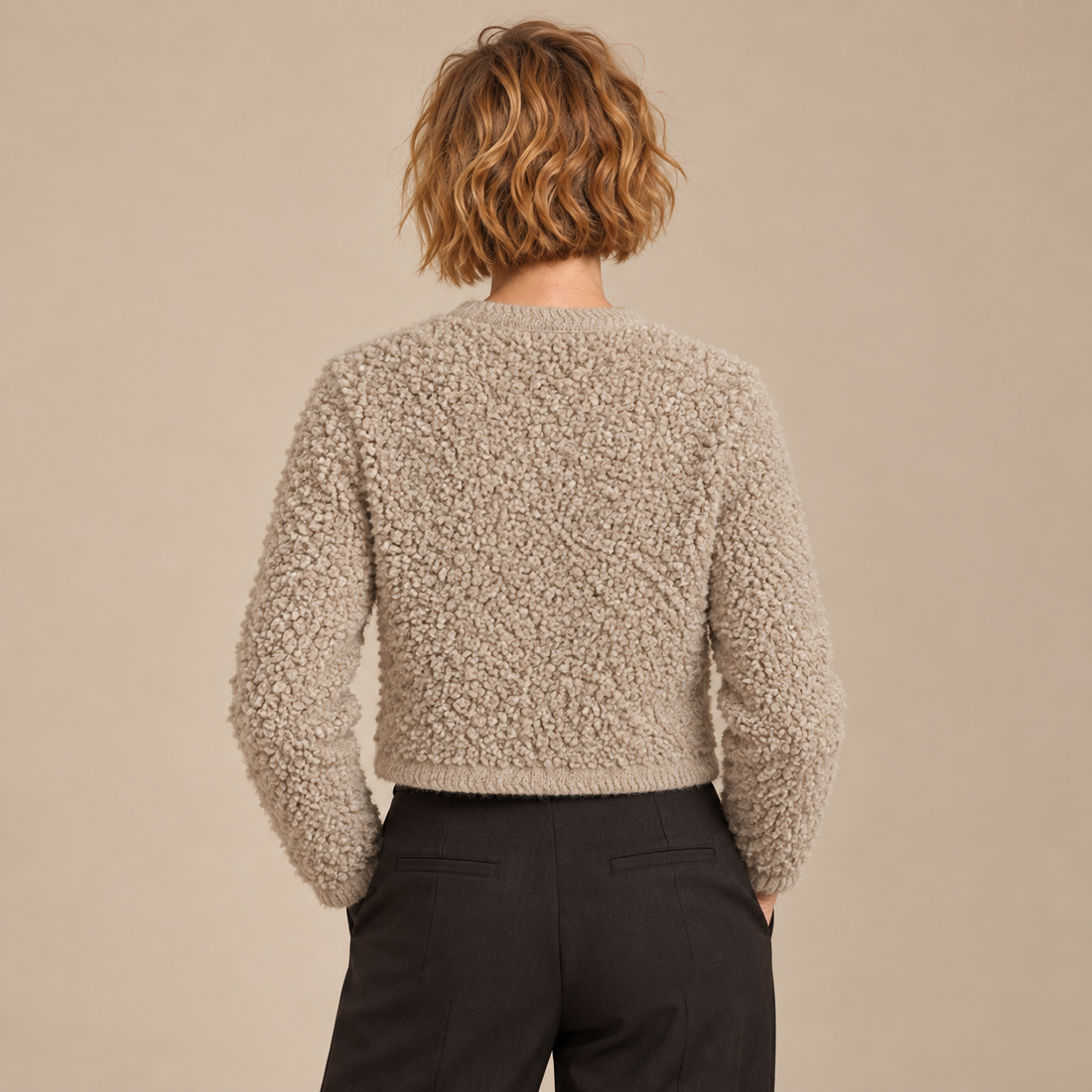 Gestructureerd vestjasje voor dames met knoopsluiting