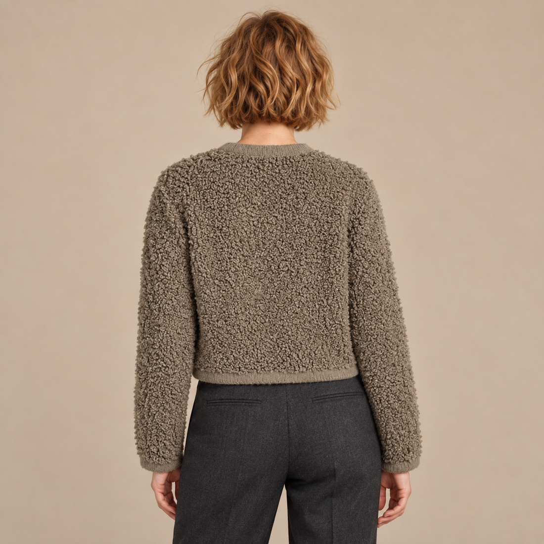Gestructureerd vestjasje voor dames met knoopsluiting