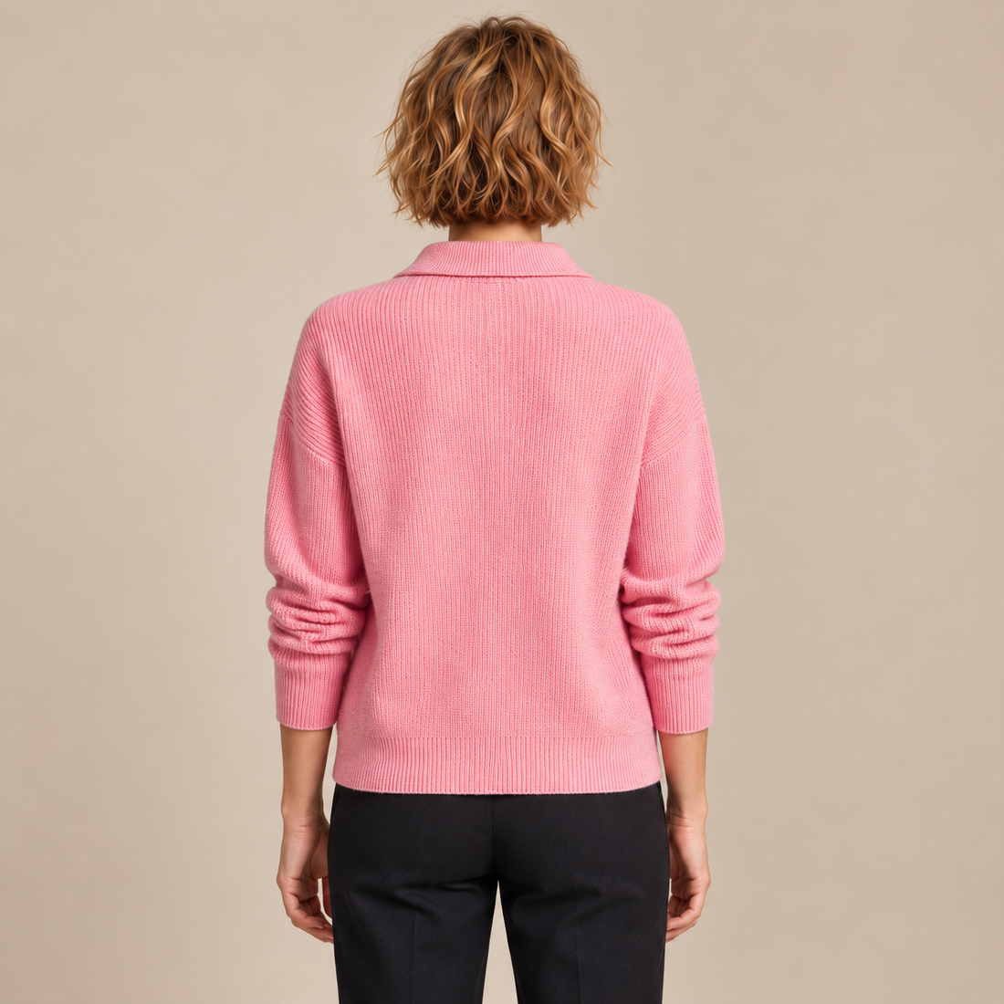 Damesvest met knoopsluiting en kraag