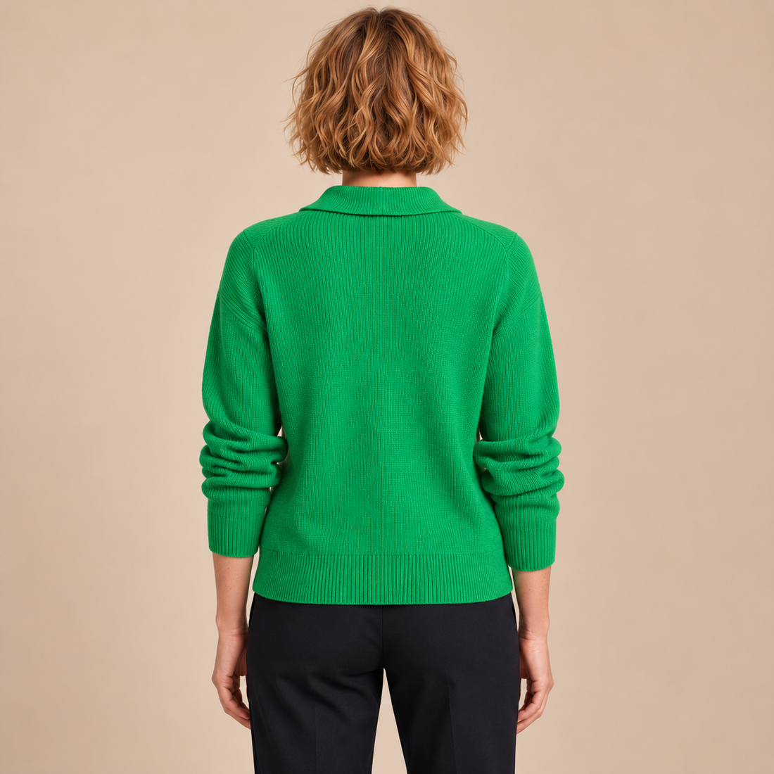 Damesvest met knoopsluiting en kraag