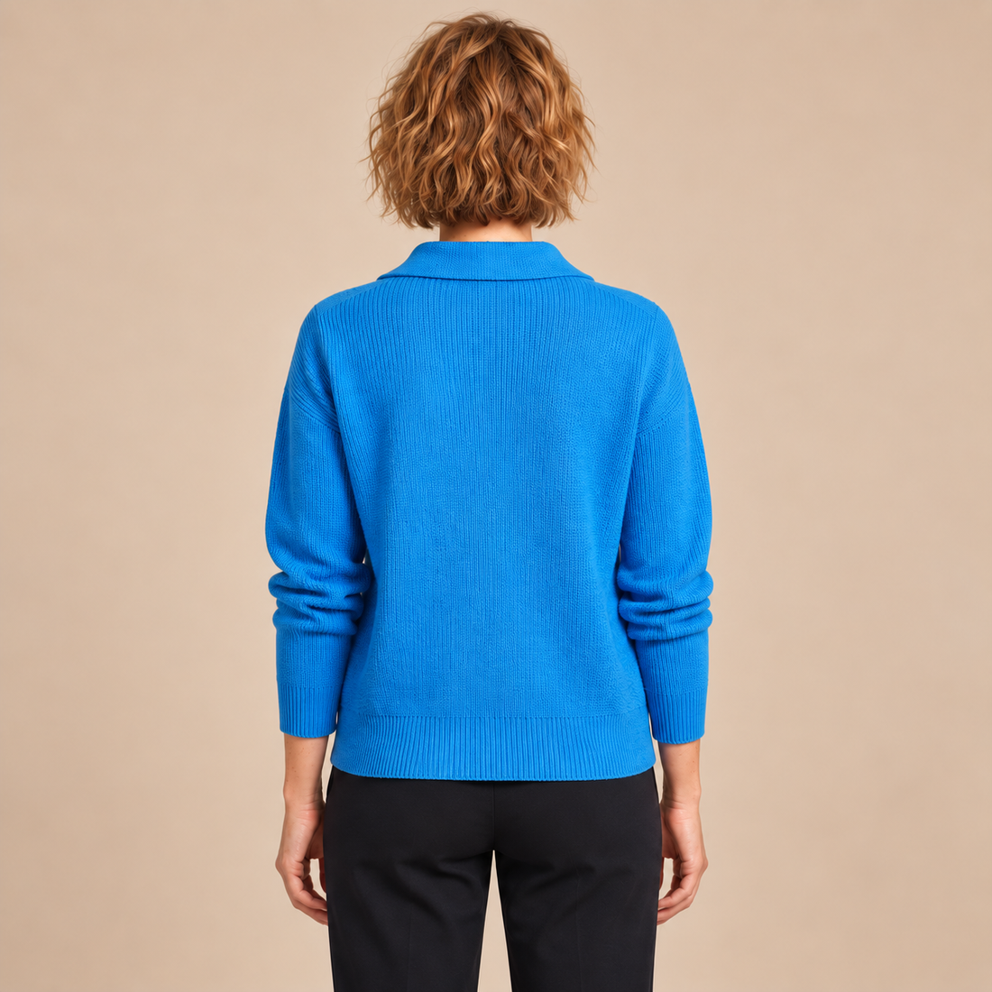 Damesvest met knoopsluiting en kraag