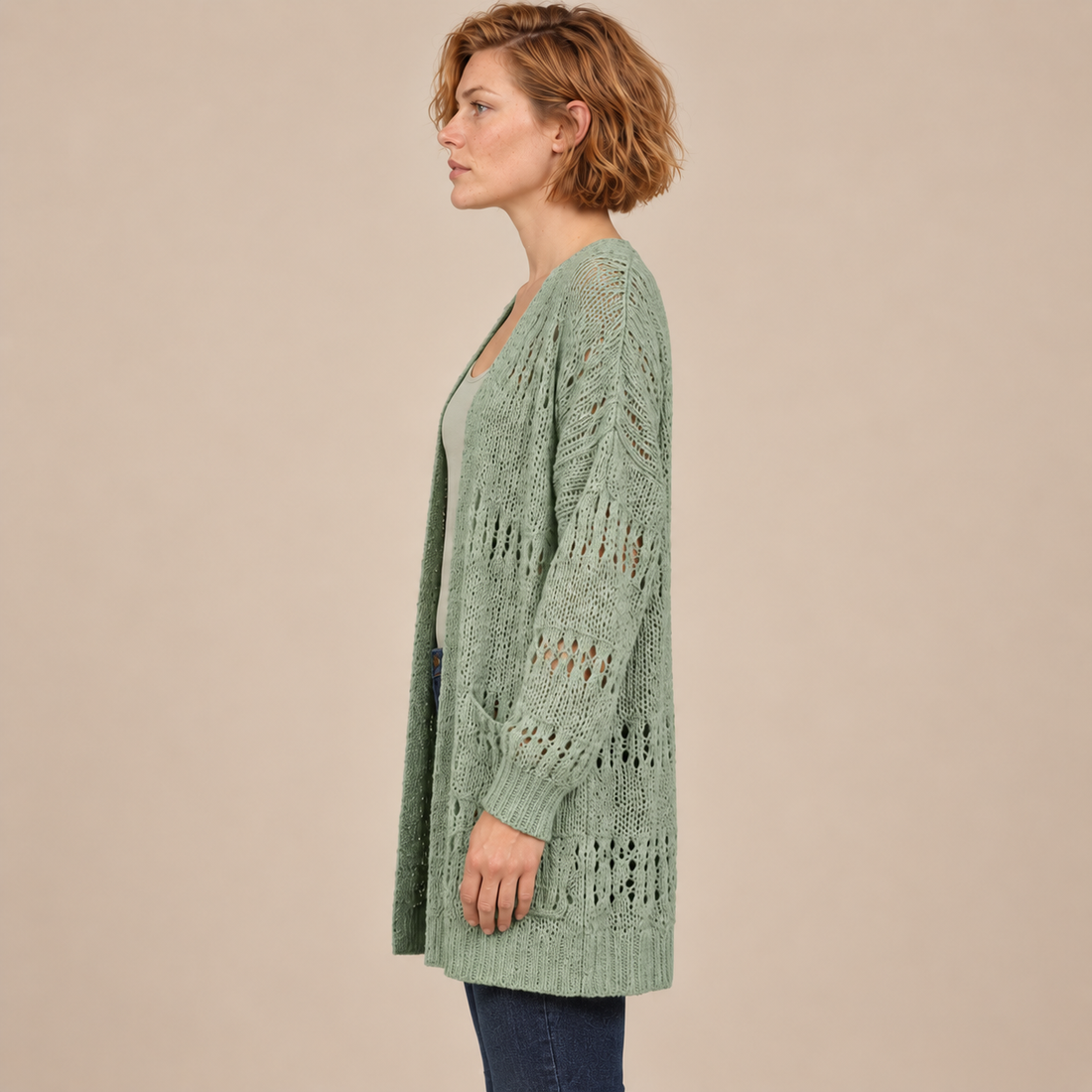 Open damesvest met lange mouwen