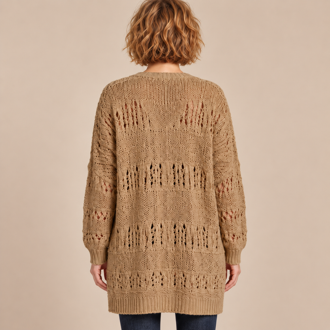 Open damesvest met lange mouwen