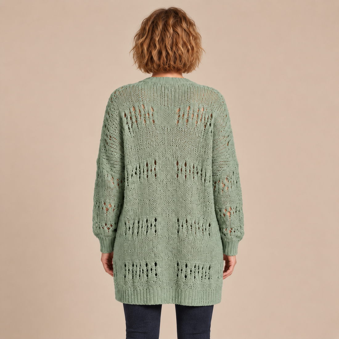 Open damesvest met lange mouwen