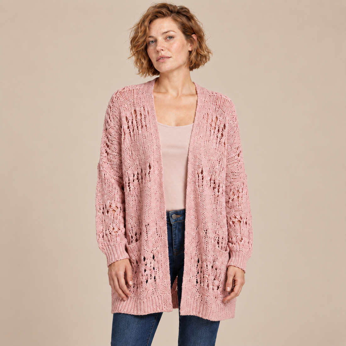 Open damesvest met lange mouwen