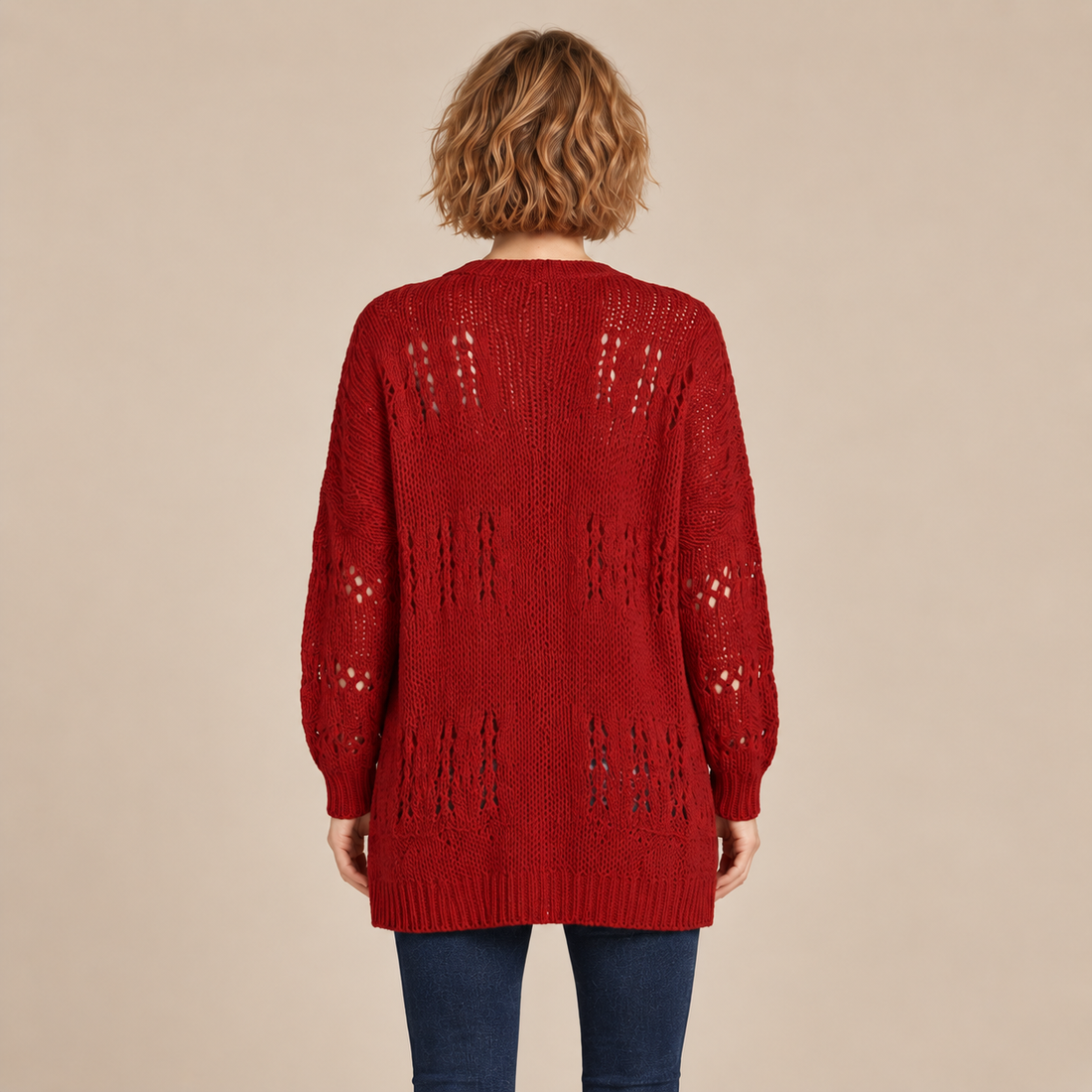 Open damesvest met lange mouwen
