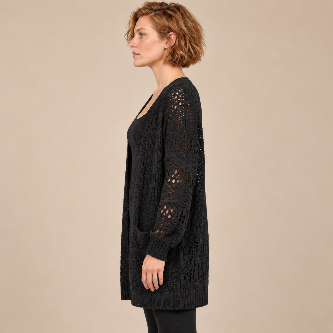 Open damesvest met lange mouwen