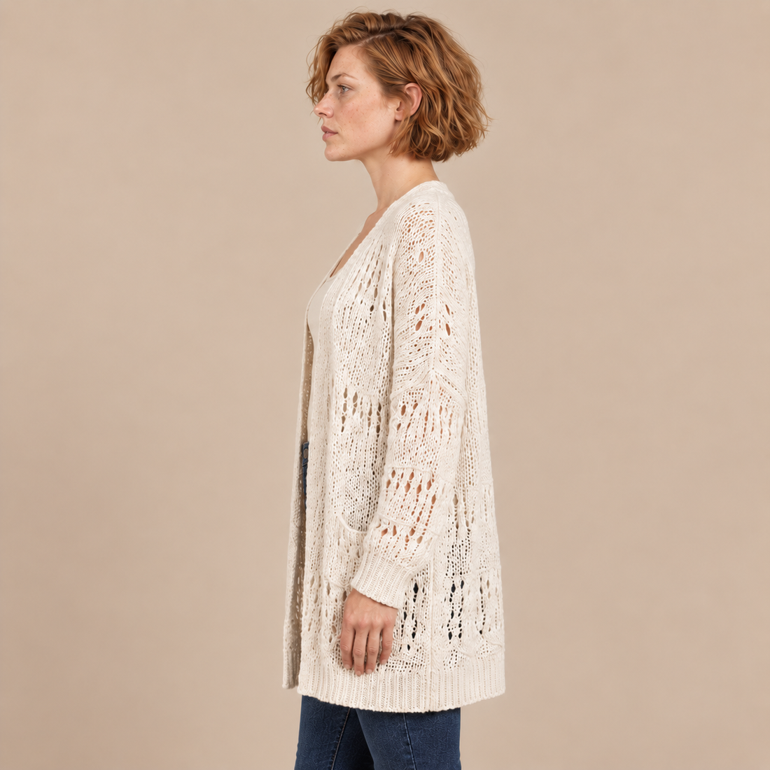 Open damesvest met lange mouwen