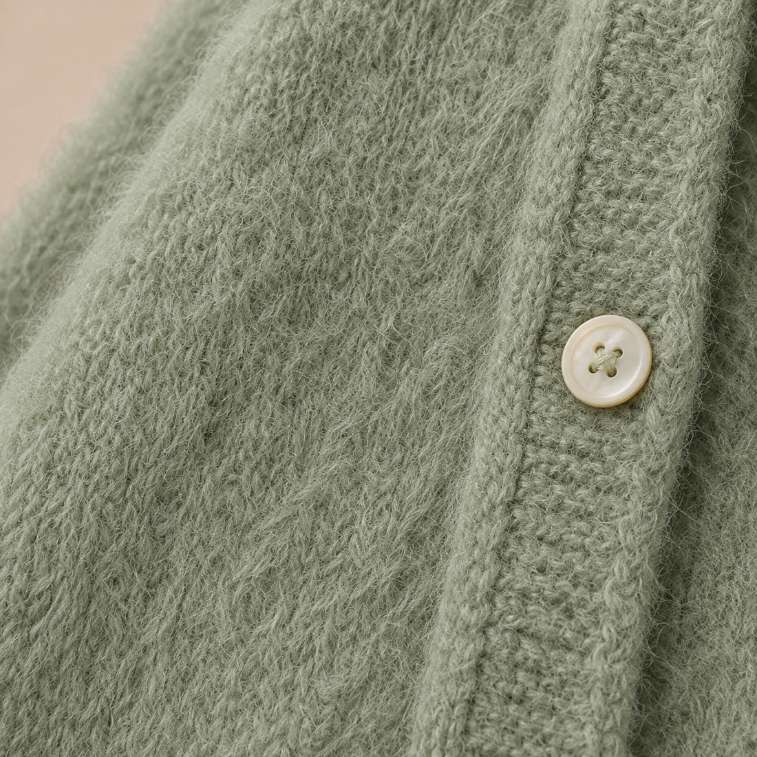 Damesvest met knoopsluiting en geribde boorden