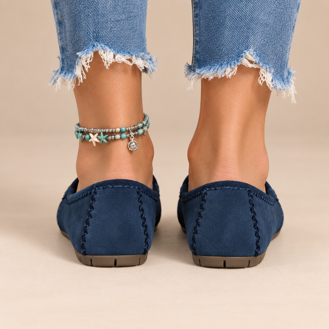 Leren loafers voor dames met mocassinstiksels voor dagelijks gebruik