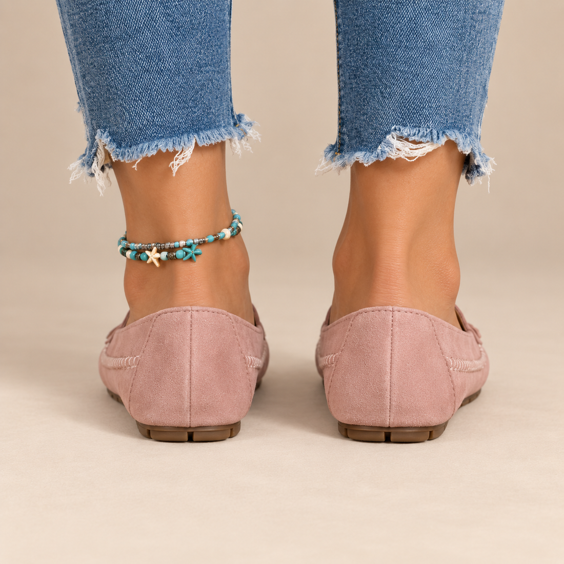 Leren loafers voor dames met mocassinstiksels voor dagelijks gebruik