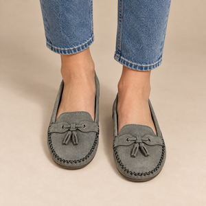 Leren loafers voor dames met mocassinstiksels voor dagelijks gebruik