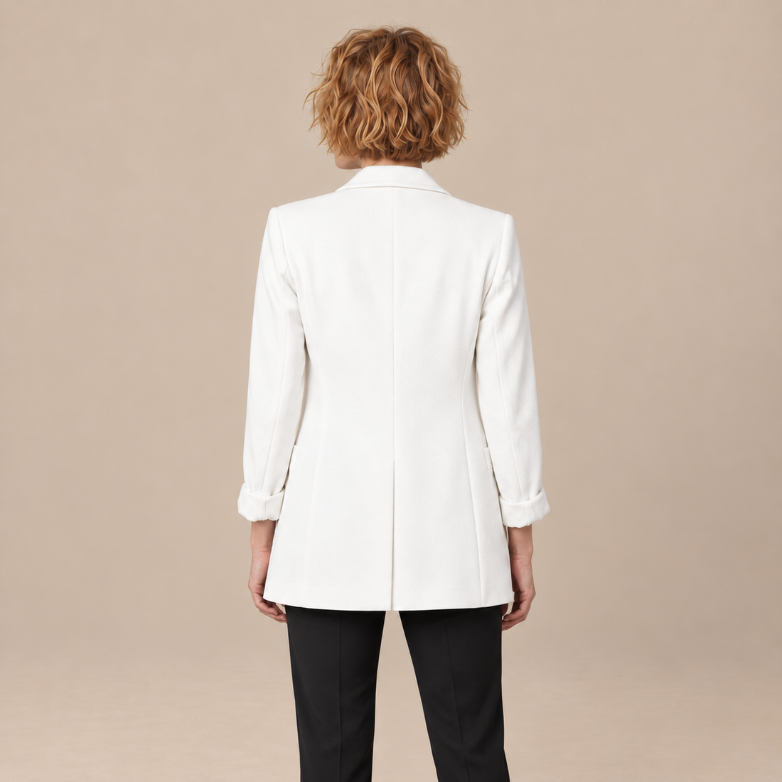 Open damesblazer met gestructureerde revers