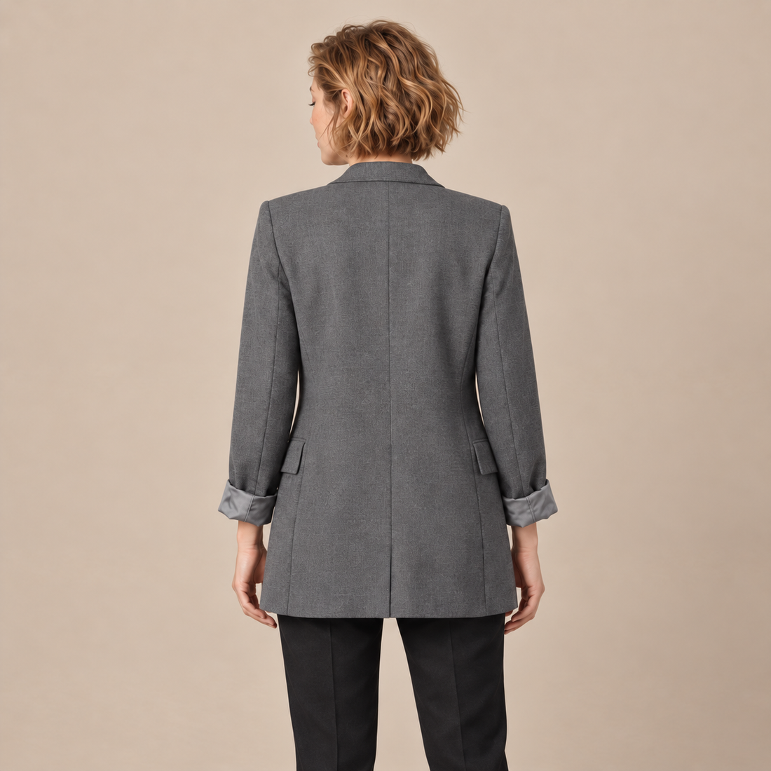 Open damesblazer met gestructureerde revers