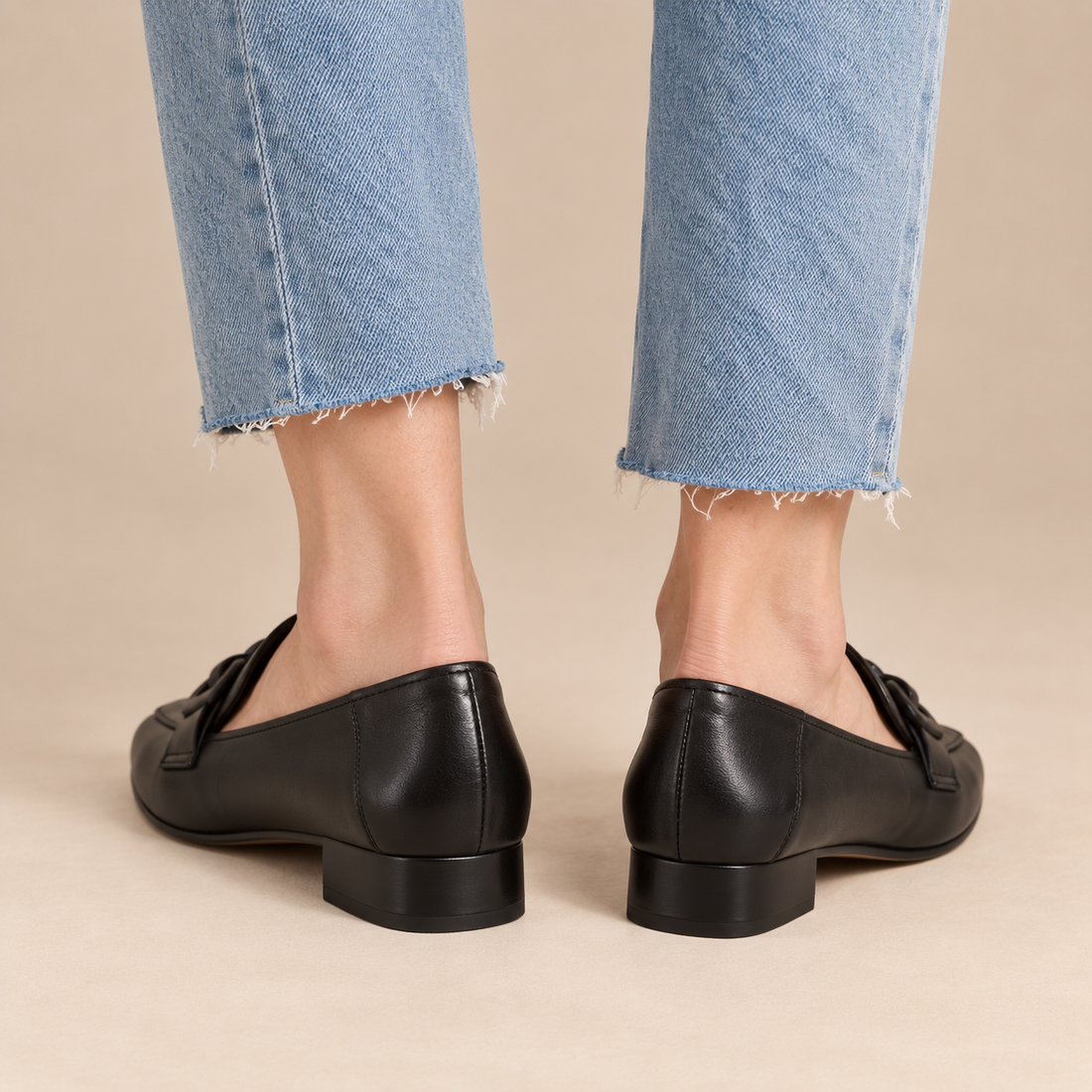 Orthopedische leren loafers voor dames met vierkante neus voor dagelijks gebruik