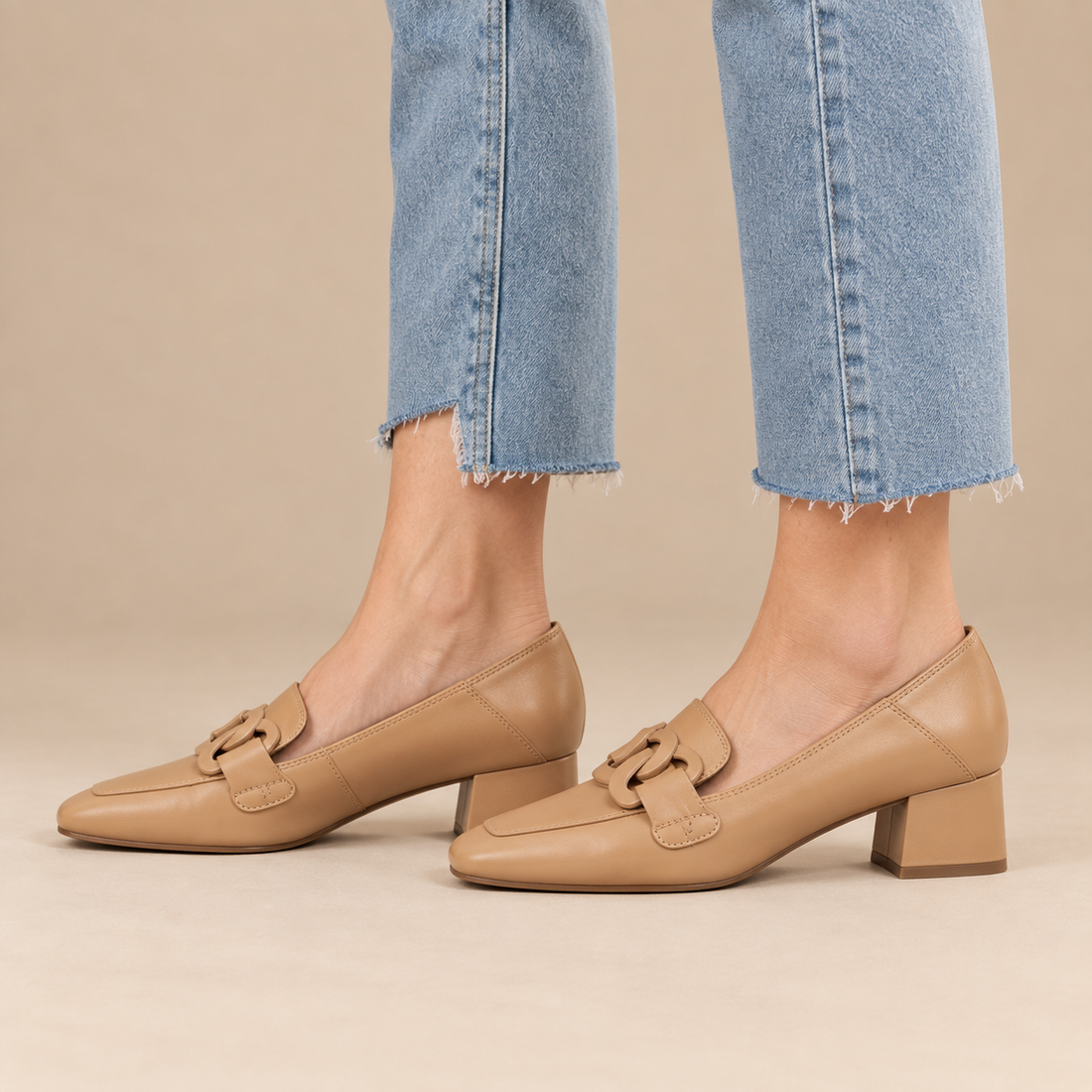 Orthopedische leren loafers voor dames met vierkante neus voor dagelijks gebruik