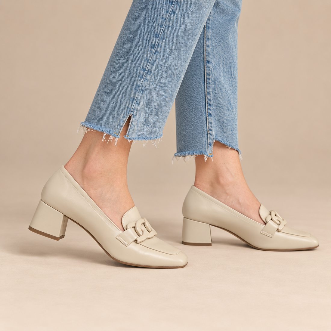 Orthopedische leren loafers voor dames met vierkante neus voor dagelijks gebruik