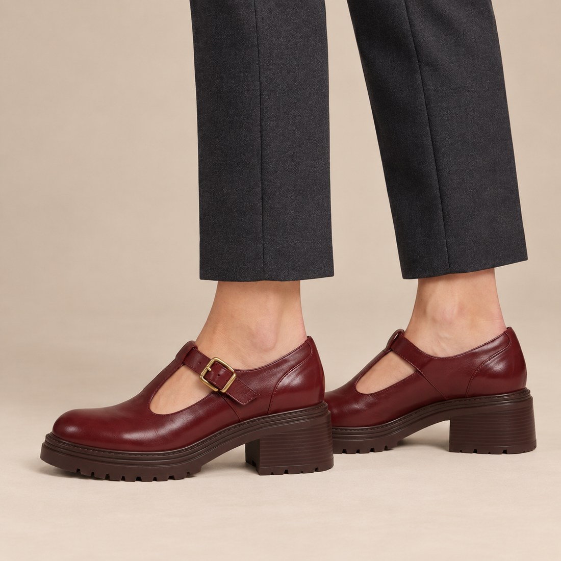 Mary jane pumps voor dames met blokhak, voor op kantoor