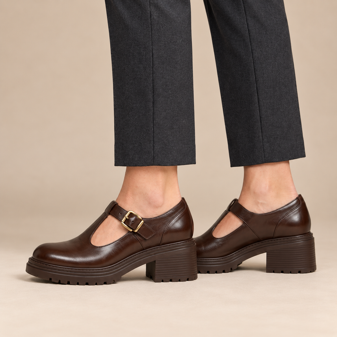 Mary jane pumps voor dames met blokhak, voor op kantoor