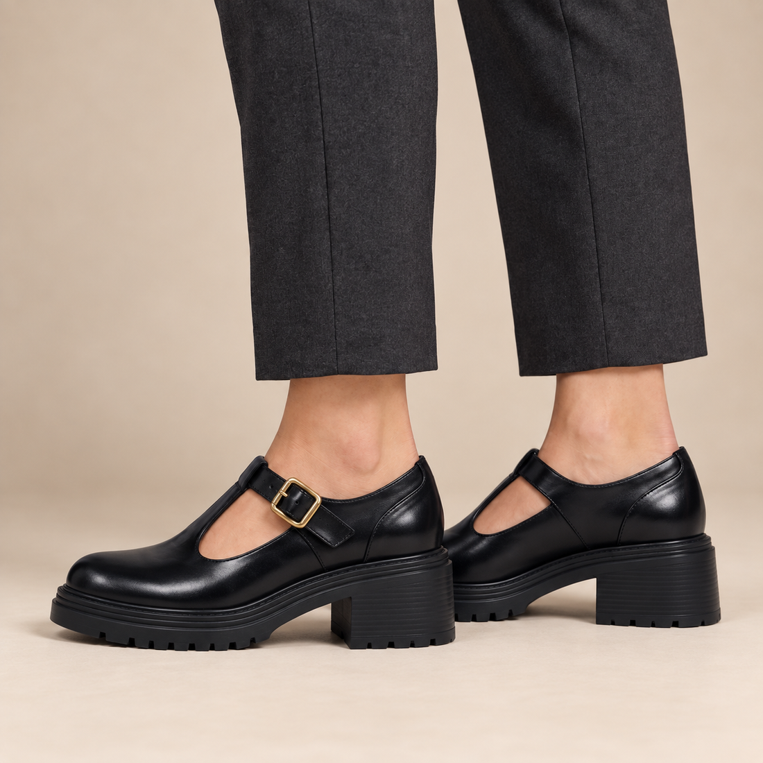 Mary jane pumps voor dames met blokhak, voor op kantoor