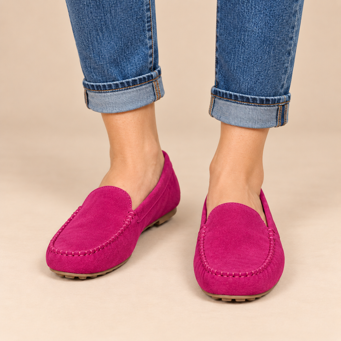 Leren damesloafers met platte zool voor dagelijks gebruik