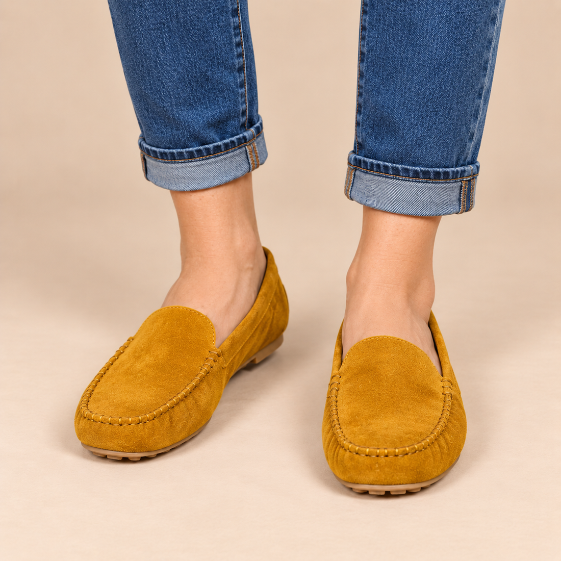Leren damesloafers met platte zool voor dagelijks gebruik