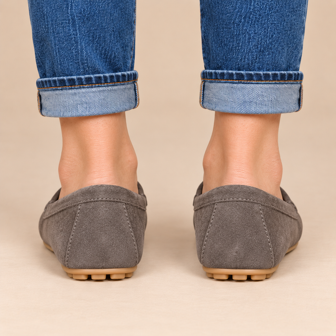 Leren damesloafers met platte zool voor dagelijks gebruik