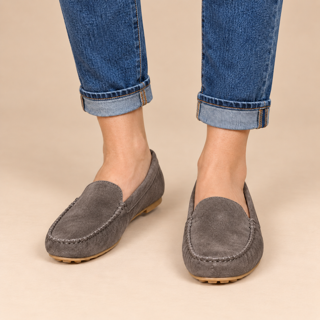 Leren damesloafers met platte zool voor dagelijks gebruik