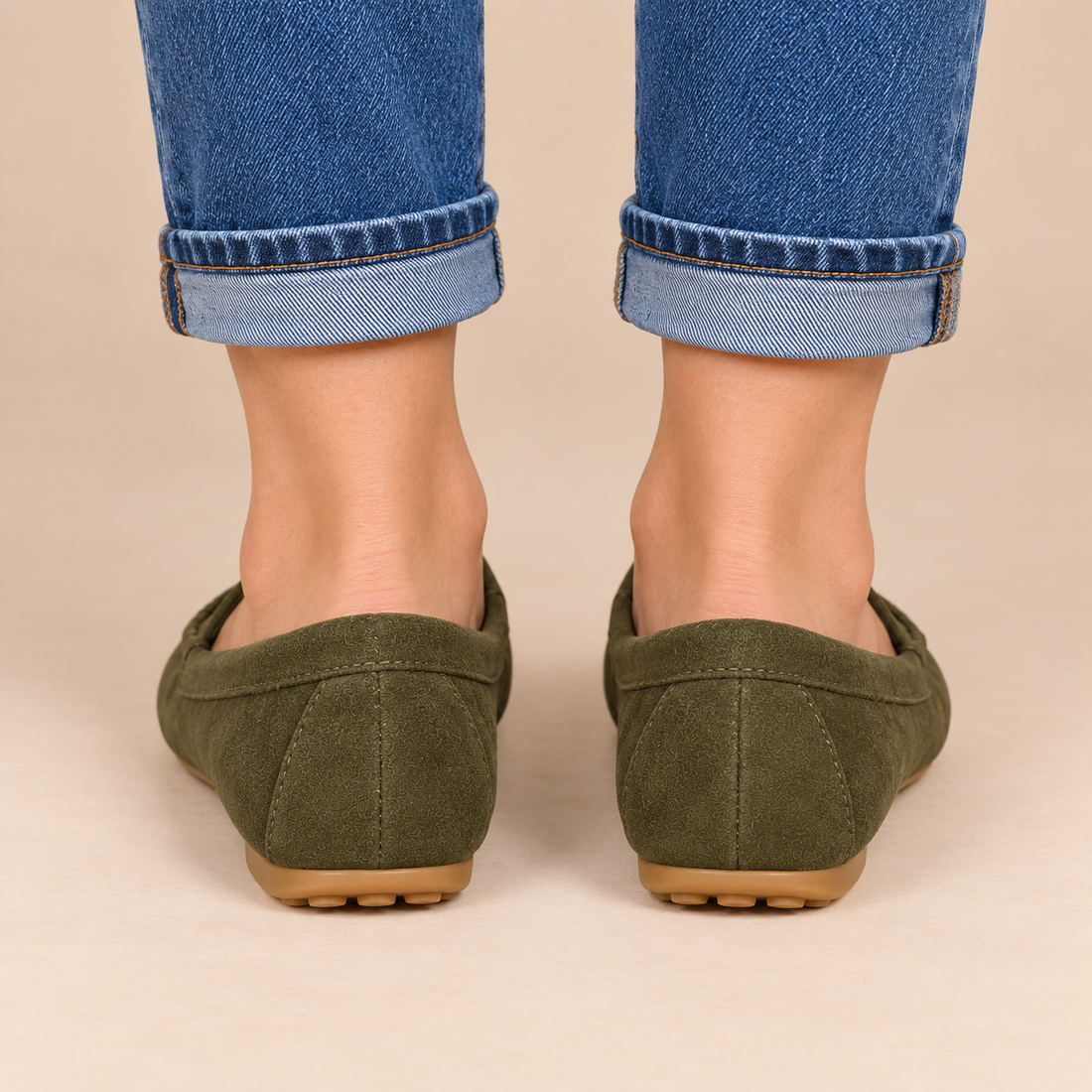 Leren damesloafers met platte zool voor dagelijks gebruik