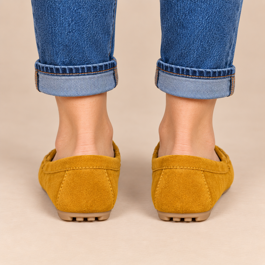 Leren damesloafers met platte zool voor dagelijks gebruik