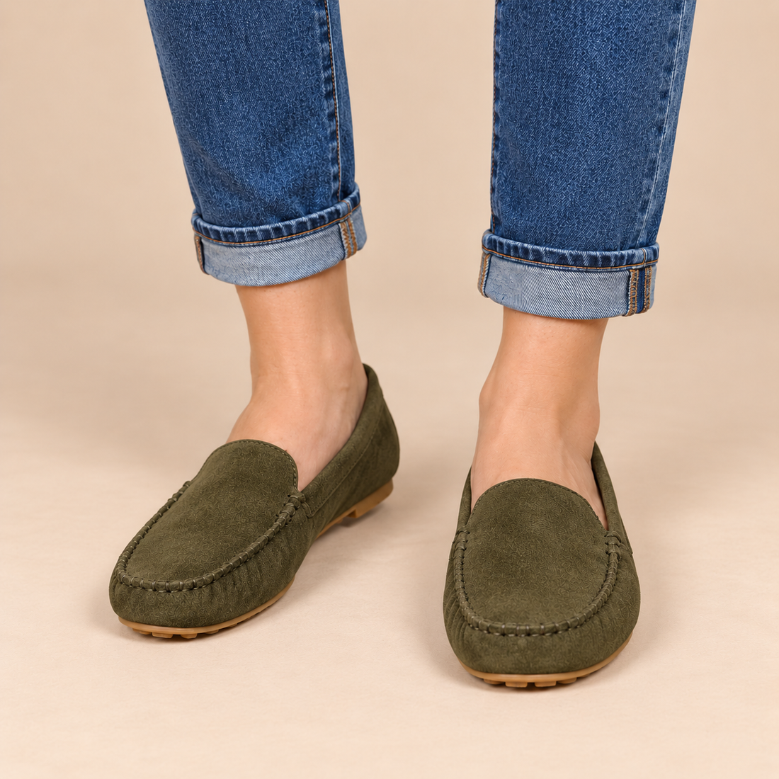 Leren damesloafers met platte zool voor dagelijks gebruik