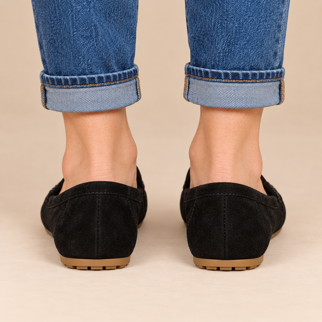 Leren damesloafers met platte zool voor dagelijks gebruik