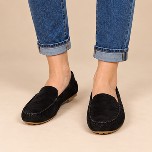 Leren damesloafers met platte zool voor dagelijks gebruik