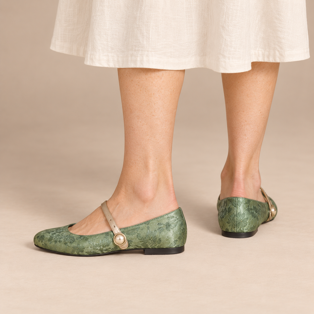 Orthopedische damesschoenen met lage hak en mary jane-bandje voor comfort de hele dag door