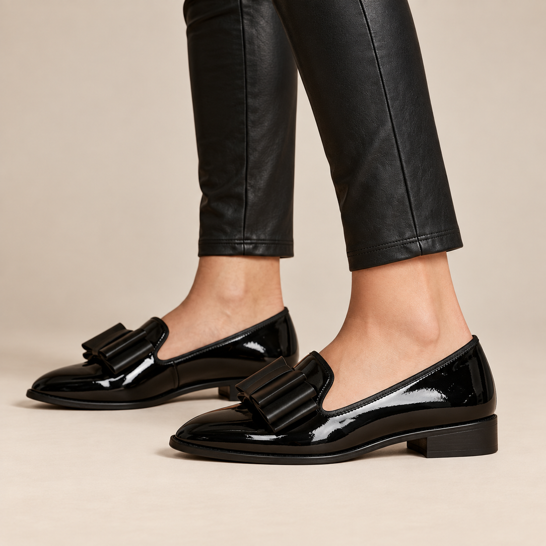 Leren damesloafers in instapmodel met flexibele zool