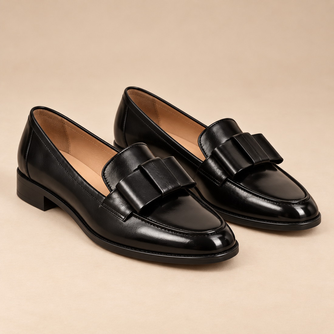 Leren damesloafers in instapmodel met flexibele zool