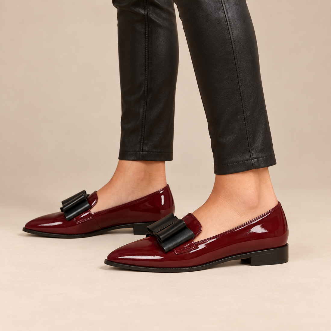 Leren damesloafers in instapmodel met flexibele zool