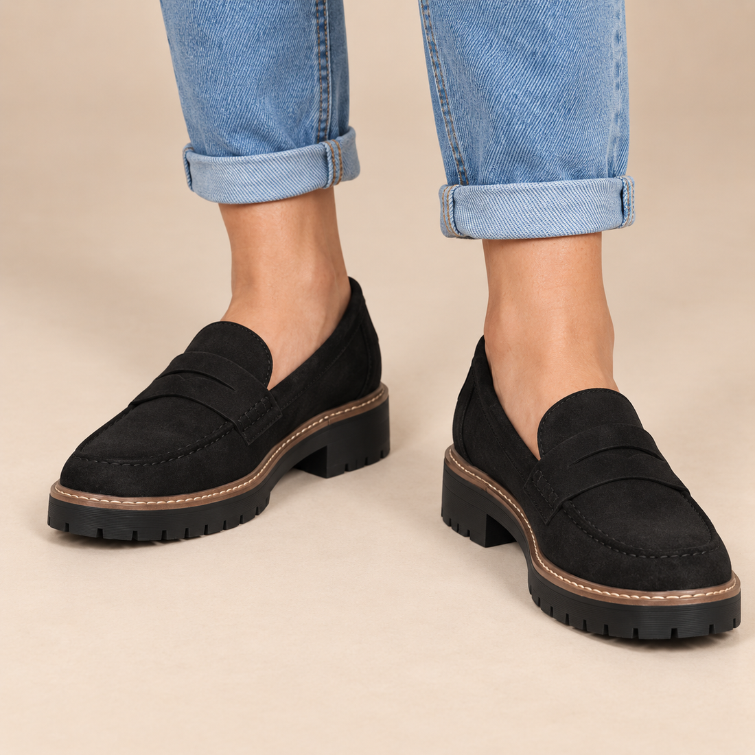 Damesloafers met suède bovenwerk voor dagelijks gebruik