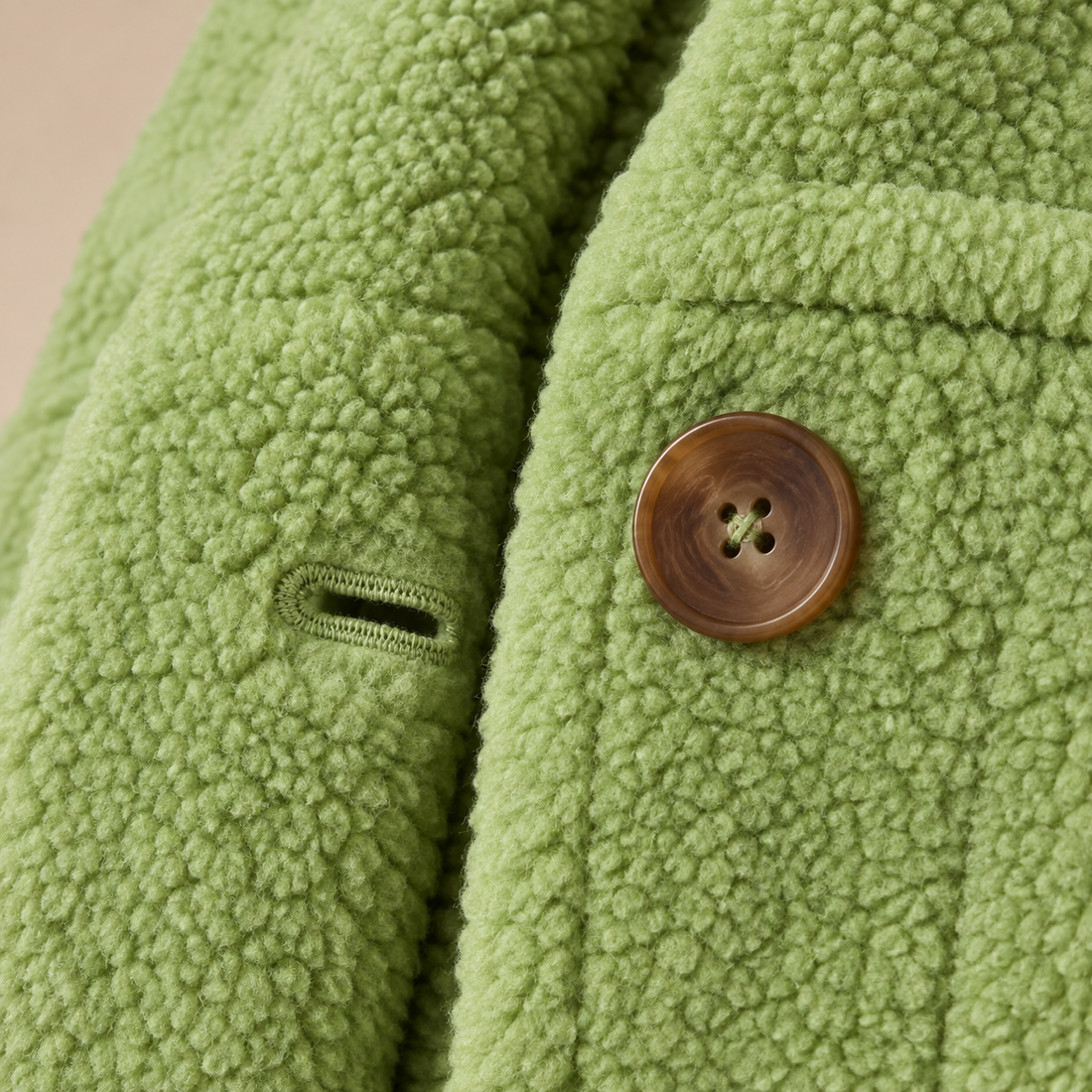 Fleecejas voor dames met knopen en ruime zakken