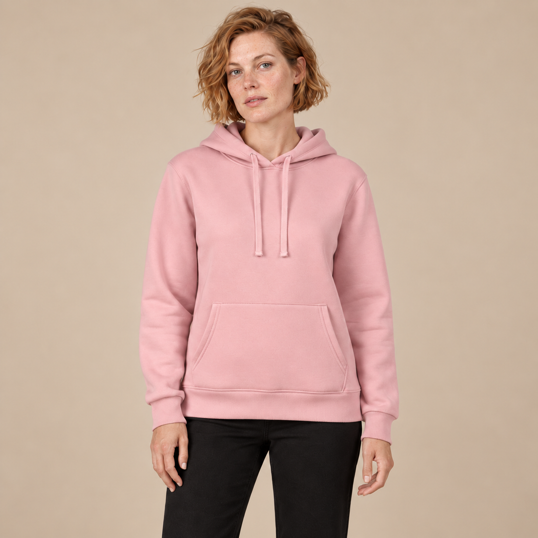 Hoodie voor dames met verstelbare capuchon en geribde zoom