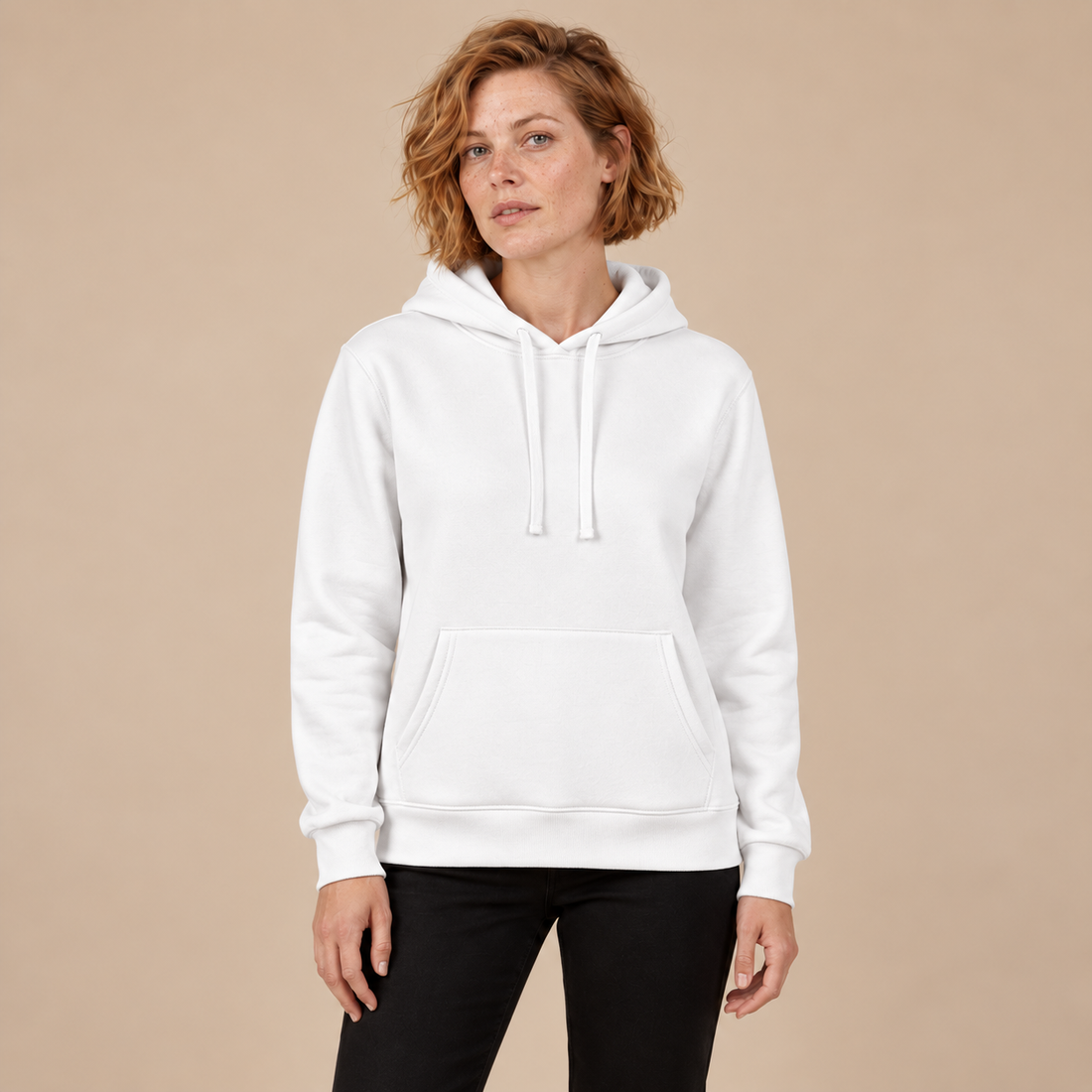 Hoodie voor dames met verstelbare capuchon en geribde zoom