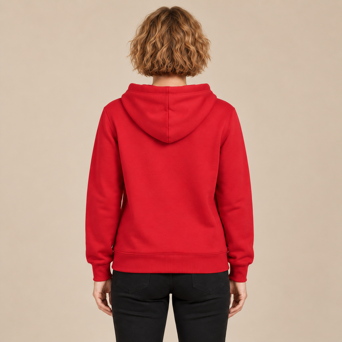 Hoodie voor dames met verstelbare capuchon en geribde zoom