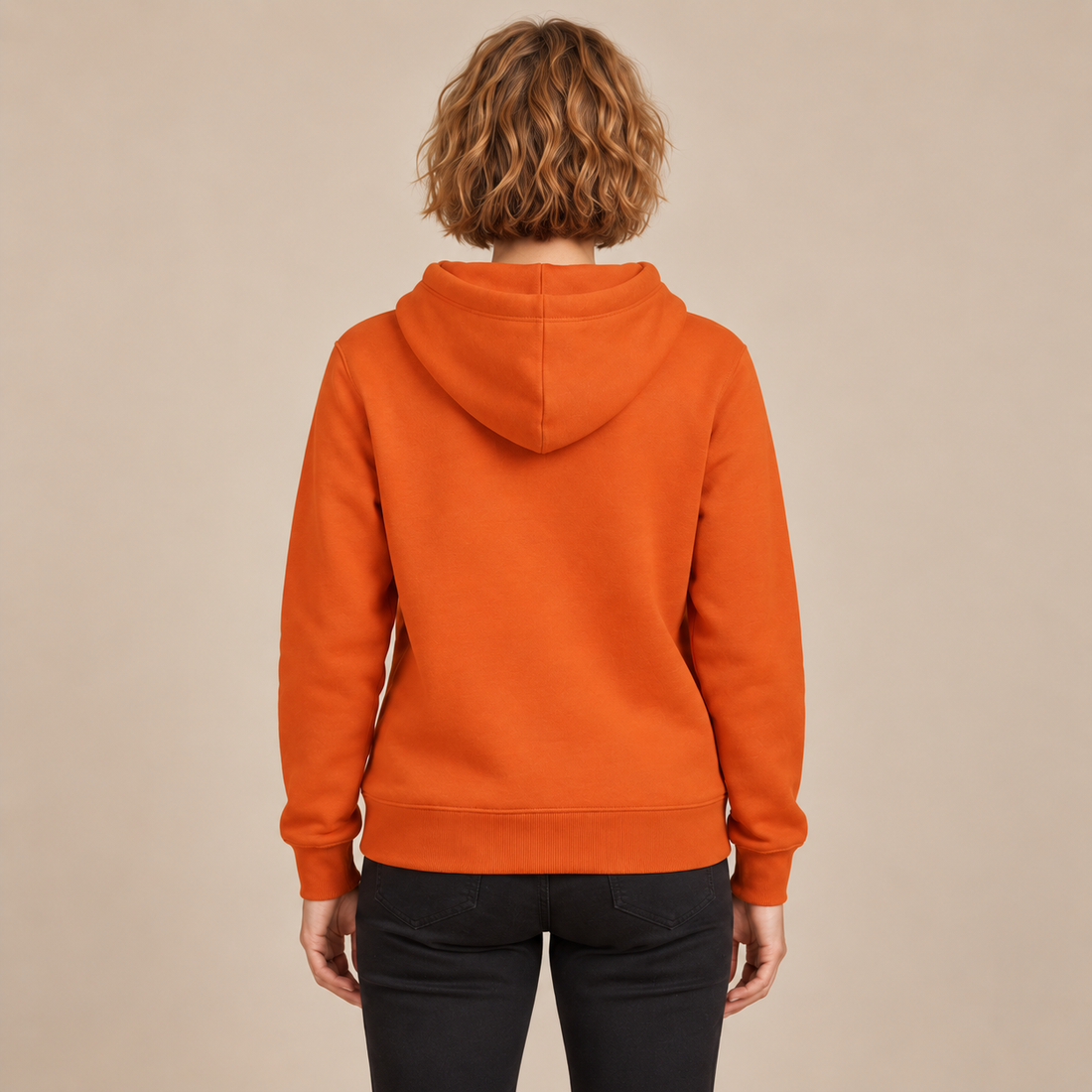 Hoodie voor dames met verstelbare capuchon en geribde zoom